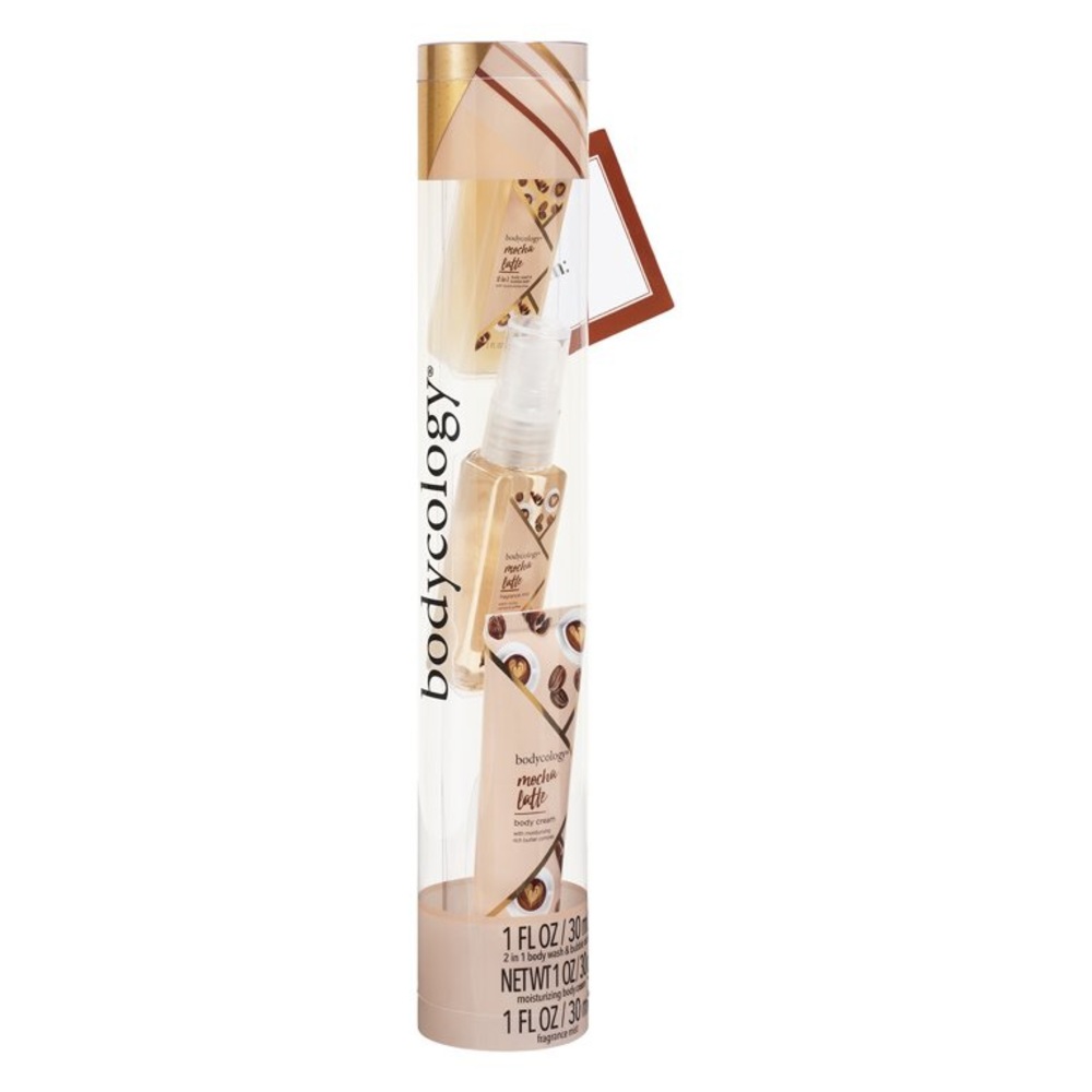 Bodycology Mocha Latte 3 Piece Body Wash, Cream, and Fragrance Mist Gift Set.